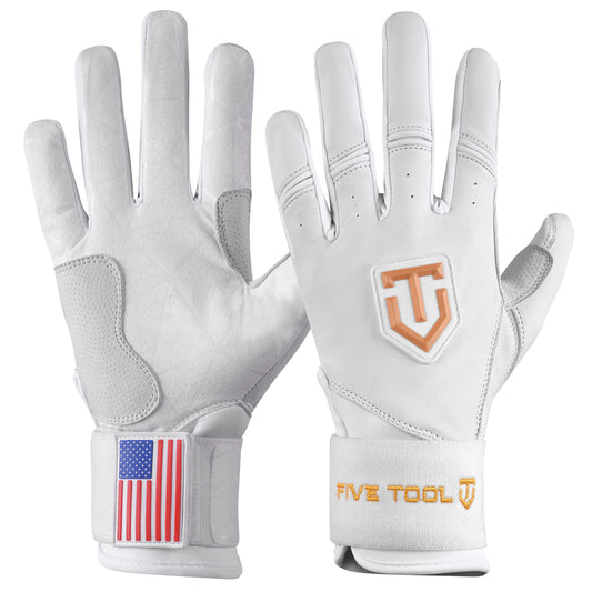 FIVE TOOL GEAR ELITE BATTING GLOVES - WHITE