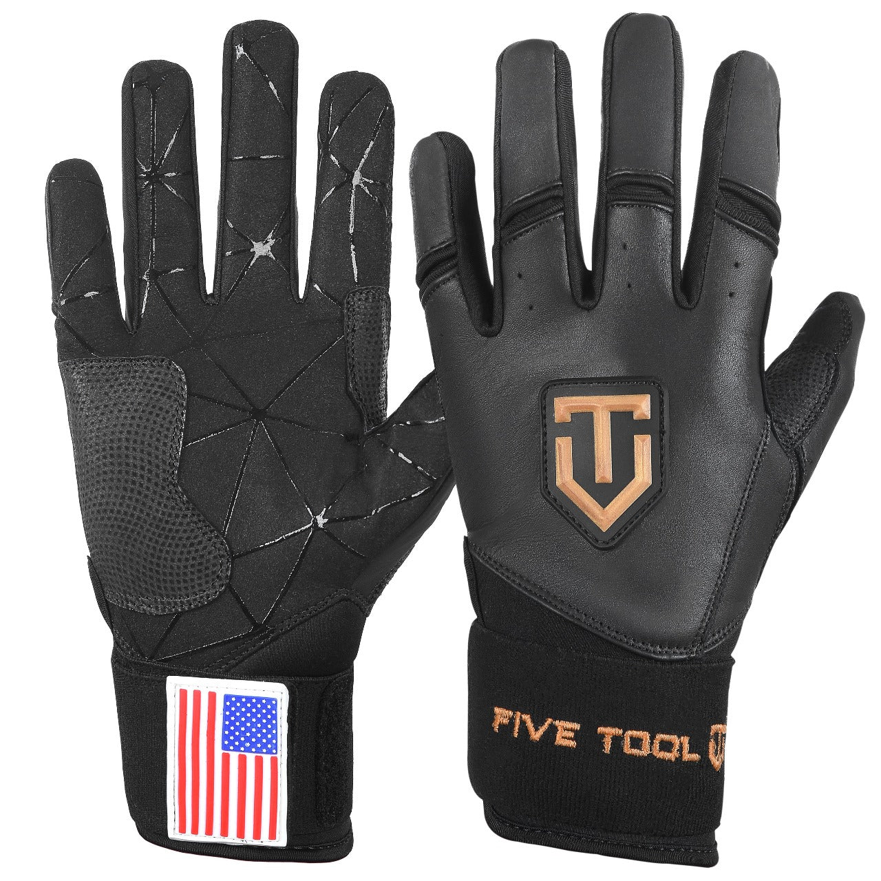 FIVE TOOL GEAR ELITE BATTING GLOVES - BLACK