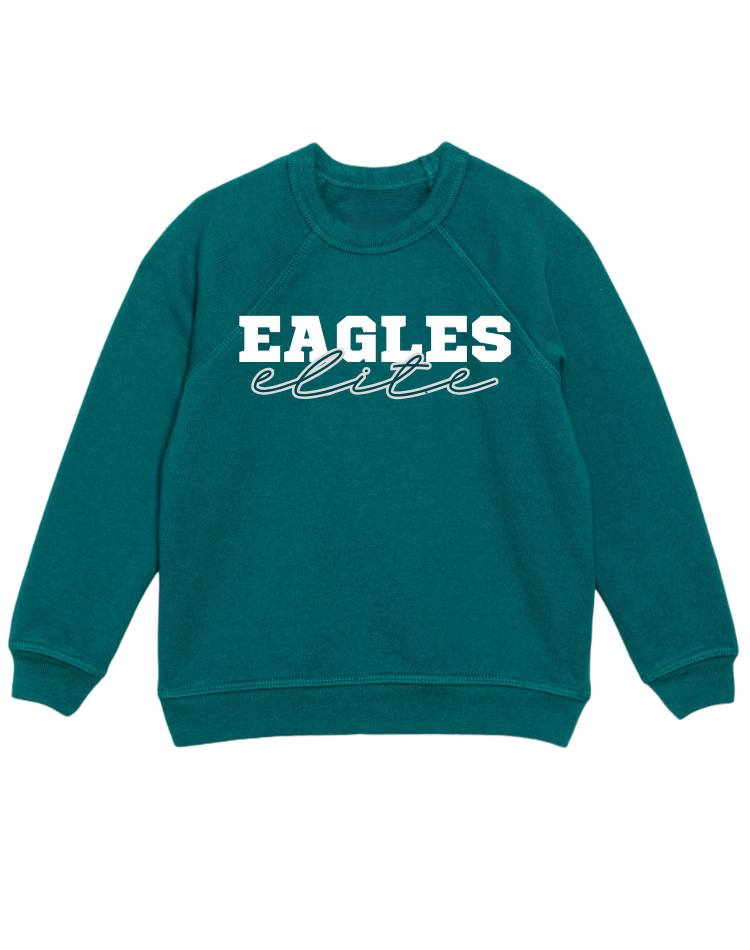 eagles gear women's FIVE TOOL GEAR ELITE WOMENS COTTON CREW NECK TEAL SWEATSHIRT