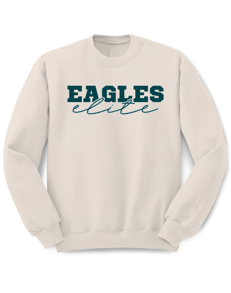 eagles gear women's FIVE TOOL GEAR ELITE WOMENS COTTON CREW NECK CREAM SWEATSHIRT
