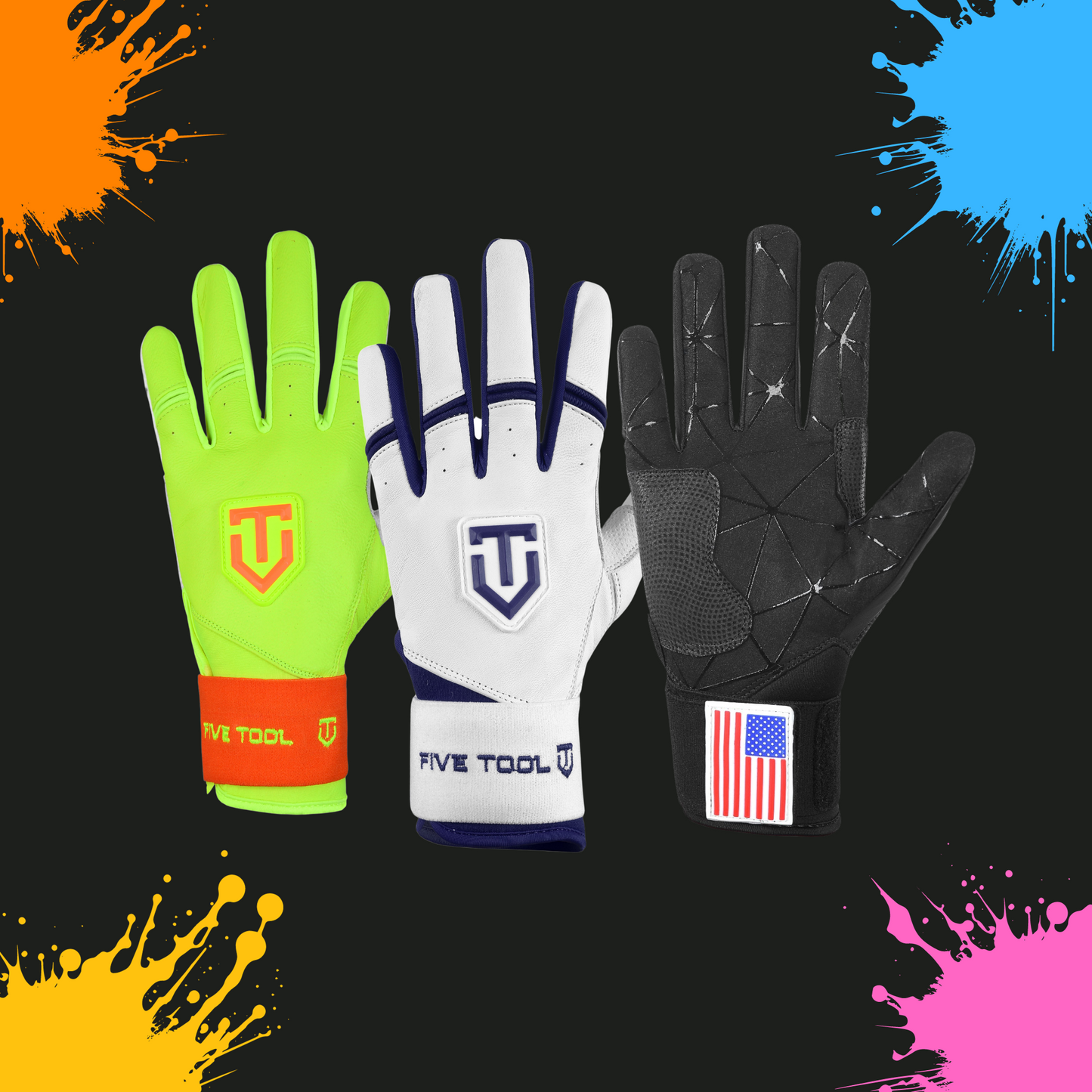 FIVE TOOL GEAR ELITE BATTING GLOVES -  TEAM CUSTOM