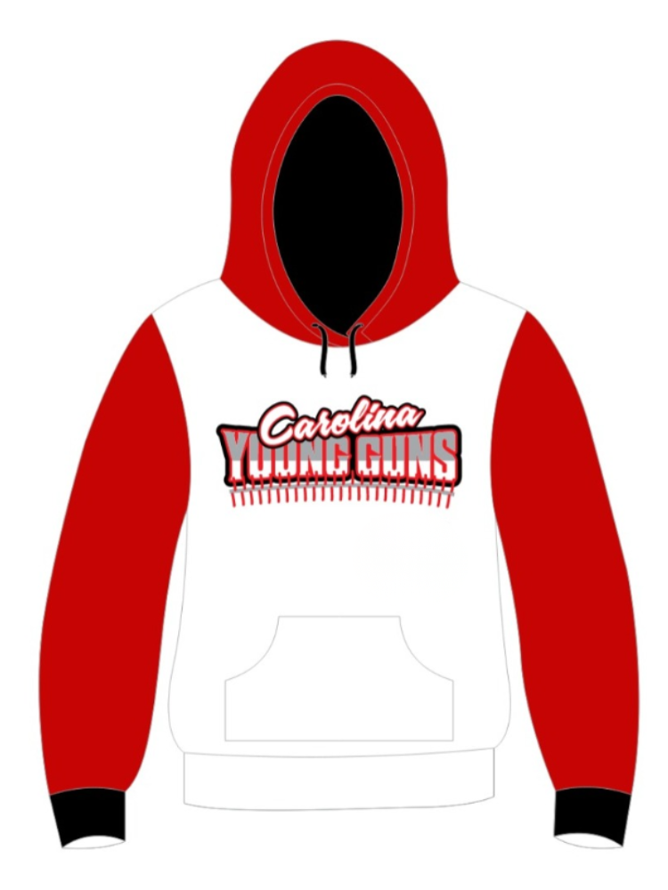FIVE TOOL GEAR ELITE HOODIE  -  YOUNG GUNS WHITE/RED